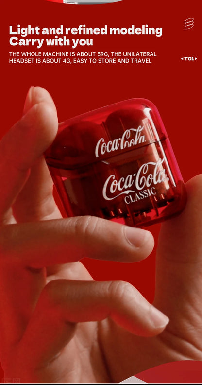 Écouteurs Sans Fil Coca-Cola TWS Bluetooth avec Micro – Imperméables et Réduction Active du Bruit pour iPhone et Xiaomi