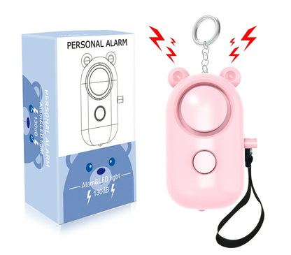 Porte-clés d'Alarme Auto-Défense pour Femmes – Sirène de 130 dB avec Lumière LED
