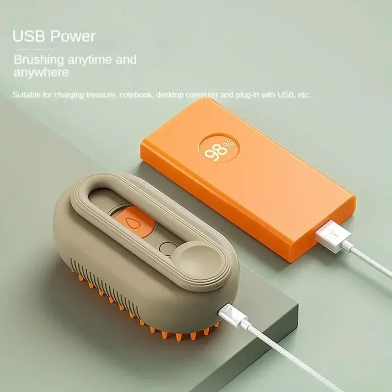 Brosse Steamy Dog 3-en-1 avec Spray Électrique et Massager