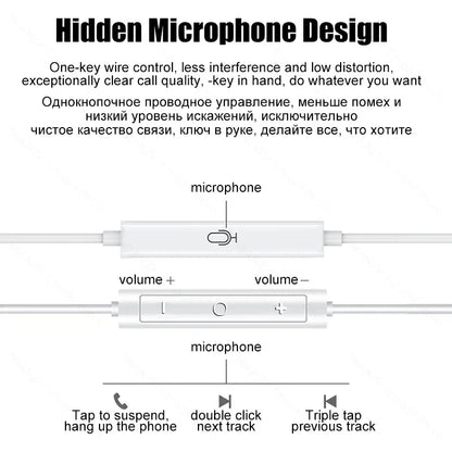 Original Earphones for iPhone 15 14 13 Pro Max – Wired &amp; Bluetooth with Noise Cancelling