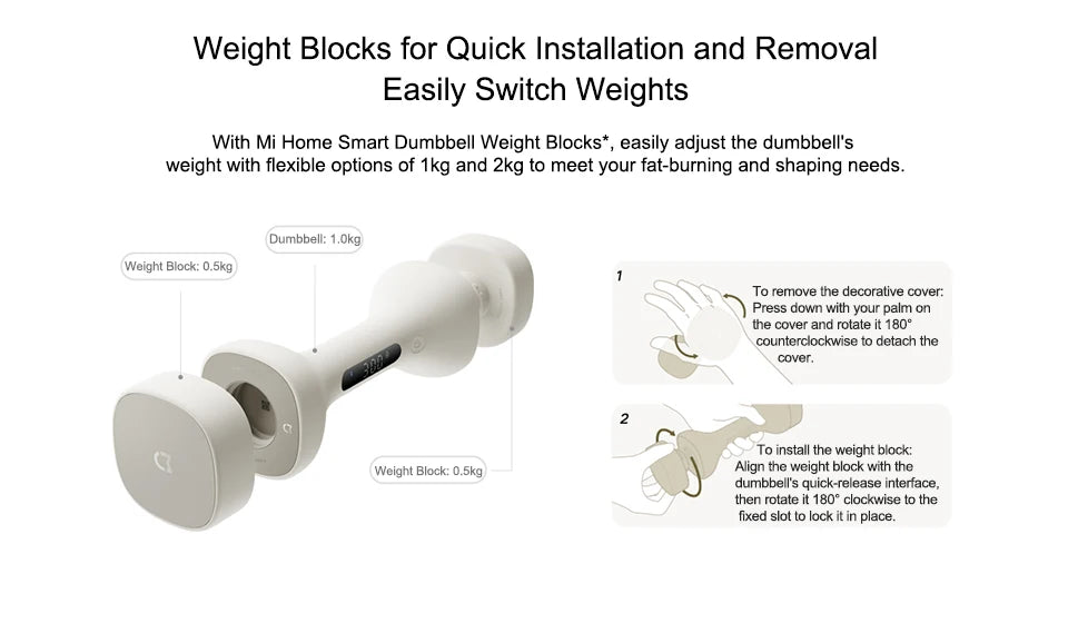 Xiaomi Mijia Smart Dumbbells – Haltères connectés avec affichage LED et coaching via Mi Home