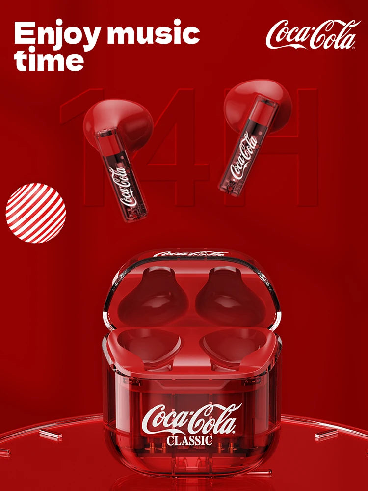 Écouteurs Sans Fil Coca-Cola TWS Bluetooth avec Micro – Imperméables et Réduction Active du Bruit pour iPhone et Xiaomi