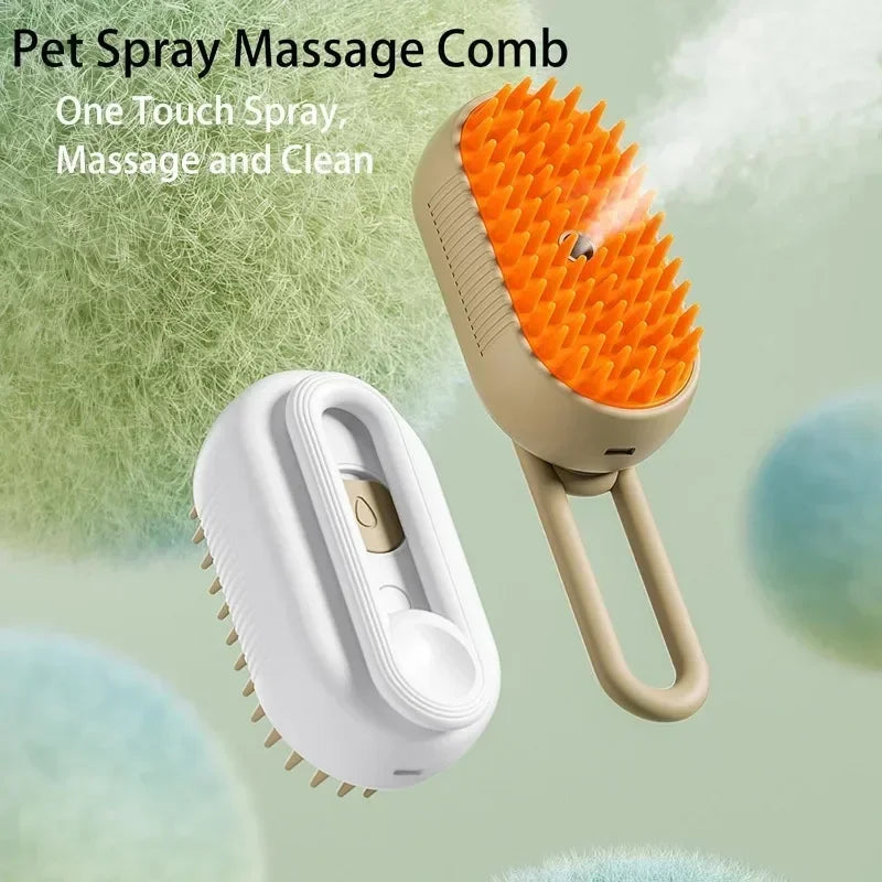 Brosse Steamy Dog 3-en-1 avec Spray Électrique et Massager