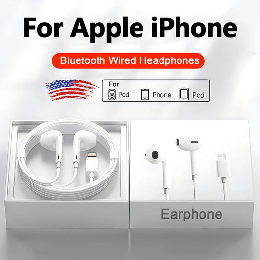Écouteurs Originaux pour iPhone 15 14 13 Pro Max – Filaire & Bluetooth avec Réduction de Bruit