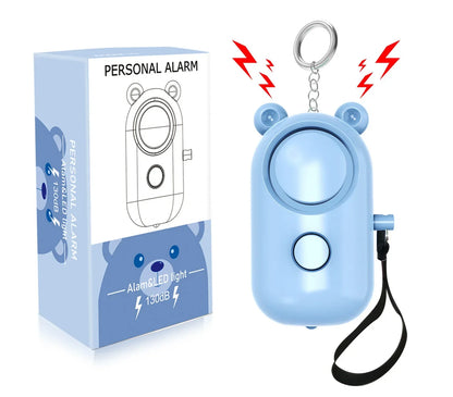 Porte-clés d'Alarme Auto-Défense pour Femmes – Sirène de 130 dB avec Lumière LED