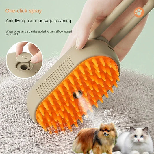 Brosse Steamy Dog 3-en-1 avec Spray Électrique et Massager