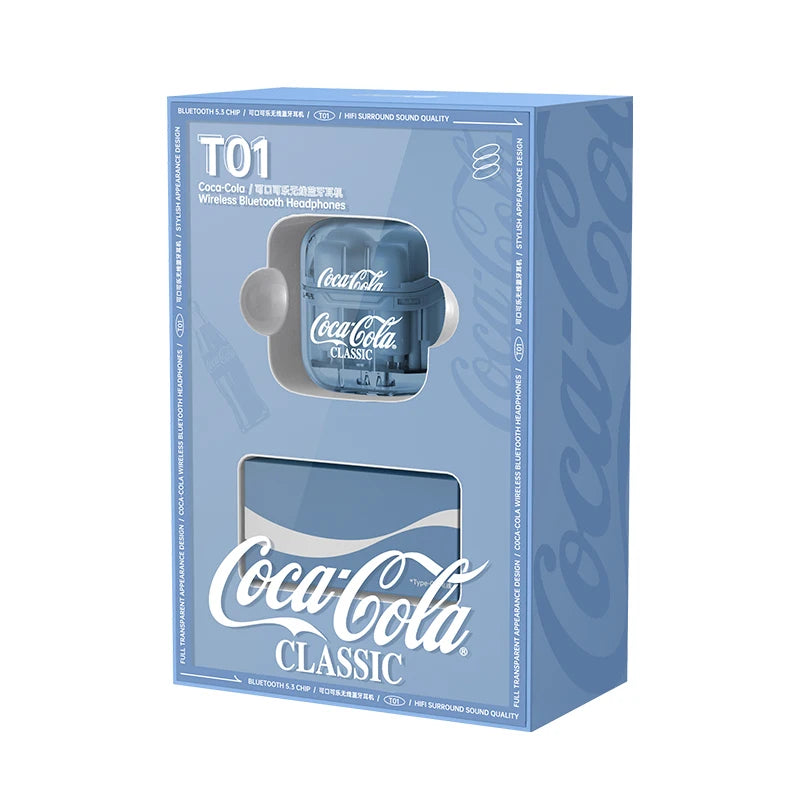 Écouteurs Sans Fil Coca-Cola TWS Bluetooth avec Micro – Imperméables et Réduction Active du Bruit pour iPhone et Xiaomi