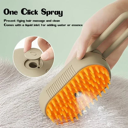 Brosse Steamy Dog 3-en-1 avec Spray Électrique et Massager