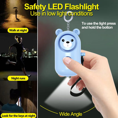 Porte-clés d'Alarme Auto-Défense pour Femmes – Sirène de 130 dB avec Lumière LED