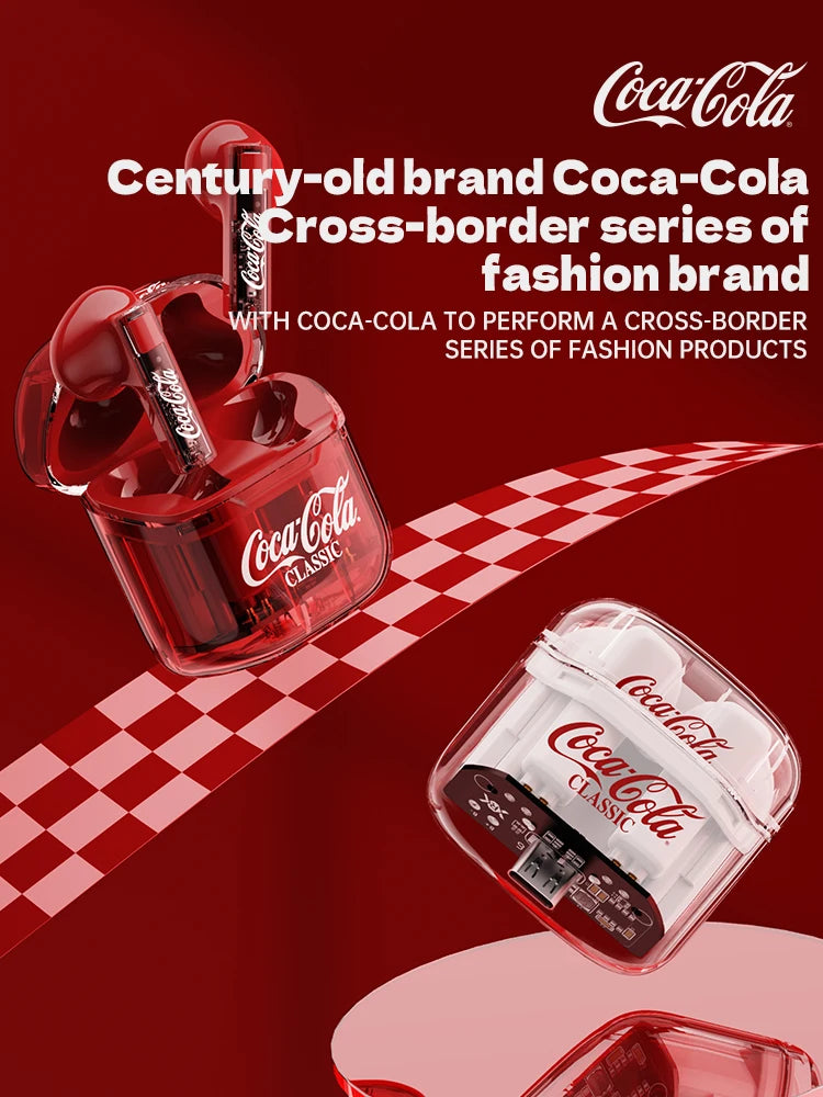 Écouteurs Sans Fil Coca-Cola TWS Bluetooth avec Micro – Imperméables et Réduction Active du Bruit pour iPhone et Xiaomi