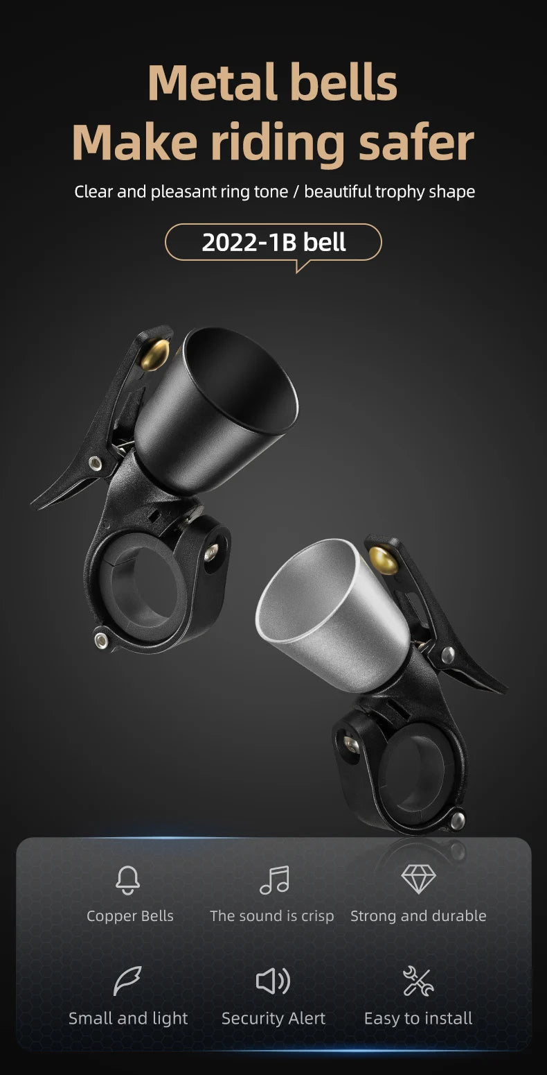 ROCKBROS Rétro Laiton Vélo Bell – Loud, Compact & Waterproof