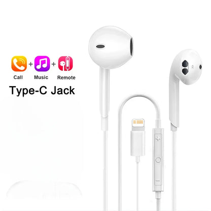 Original Earphones for iPhone 15 14 13 Pro Max – Wired &amp; Bluetooth with Noise Cancelling