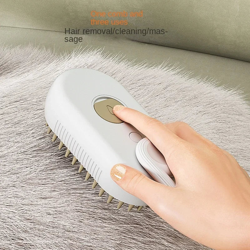 Brosse Steamy Dog 3-en-1 avec Spray Électrique et Massager