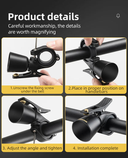 ROCKBROS Rétro Laiton Vélo Bell – Loud, Compact & Waterproof